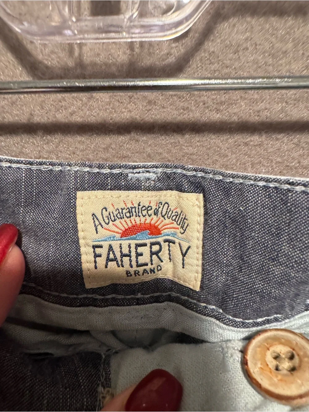 Faherty Pale Blue Linen-Blend Flat Front Shorts